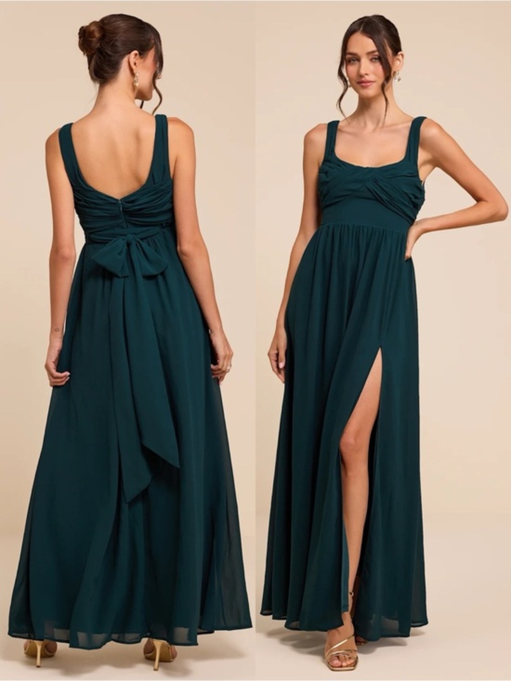 NWT Lulu’s Sensational Moment Emerald Green Pleated Maxi Dress M L Romantic